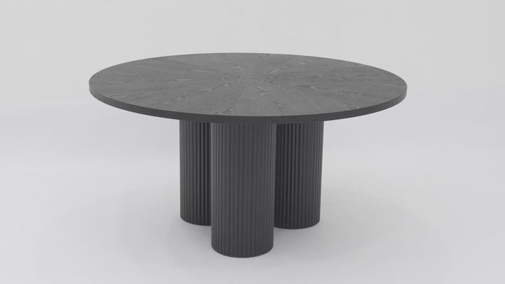 Flauto Fluted Round Dining Table - 1.5m