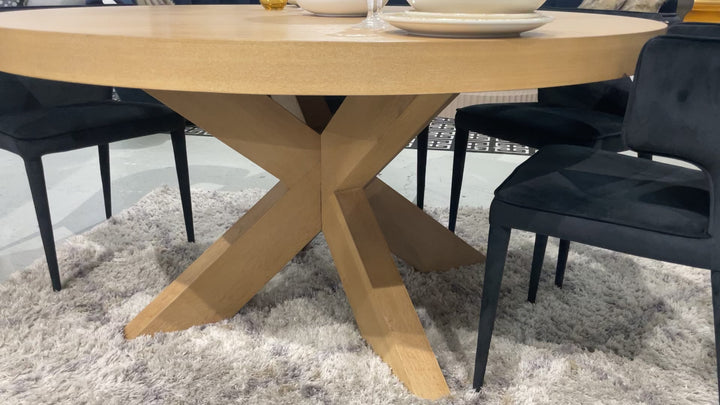 Cubano Round Dining Table Oak - 1.5m