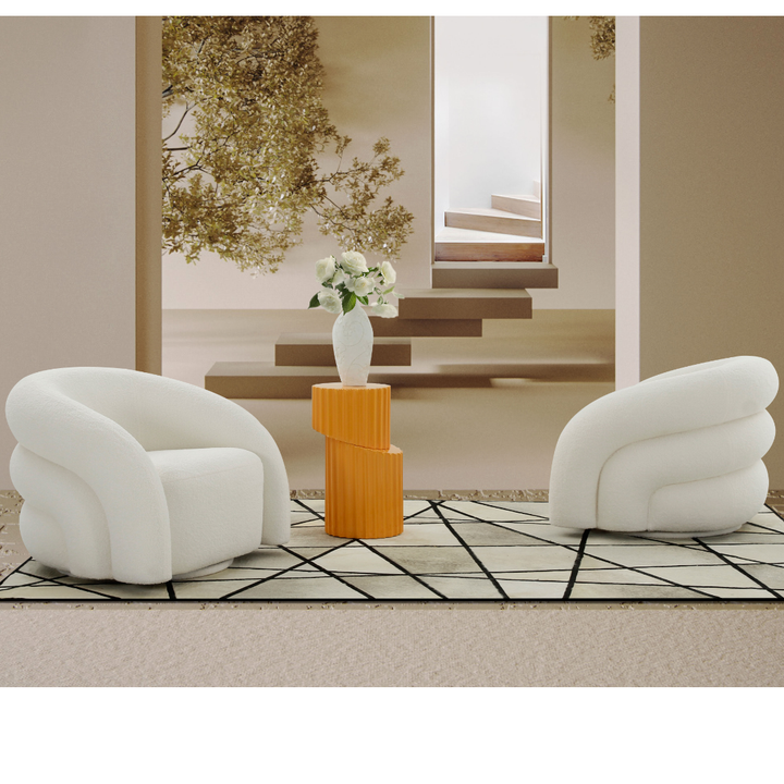 Ventosa Swivel Chair White - Future Classics Furniture
