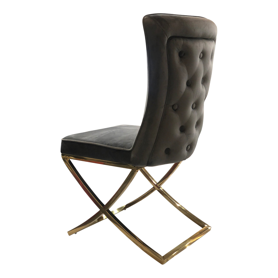 Versailles Chair Grey Gold Legs - Future Classics Furniture