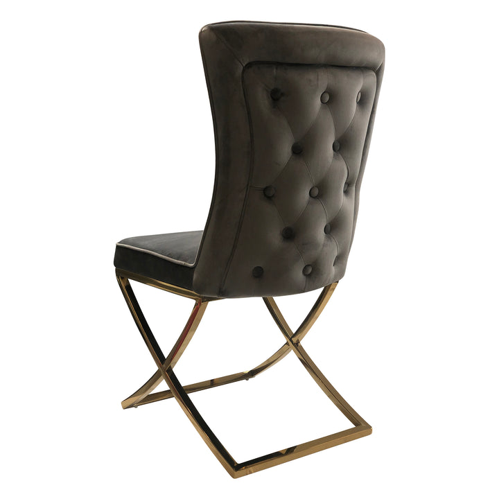 Versailles Chair Grey Gold Legs - Future Classics Furniture