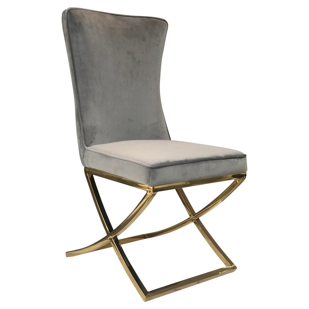Versailles Chair Grey Gold Legs - Future Classics Furniture