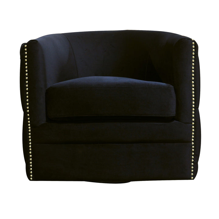Creed Swivel Chair Black Velvet - Future Classics Furniture