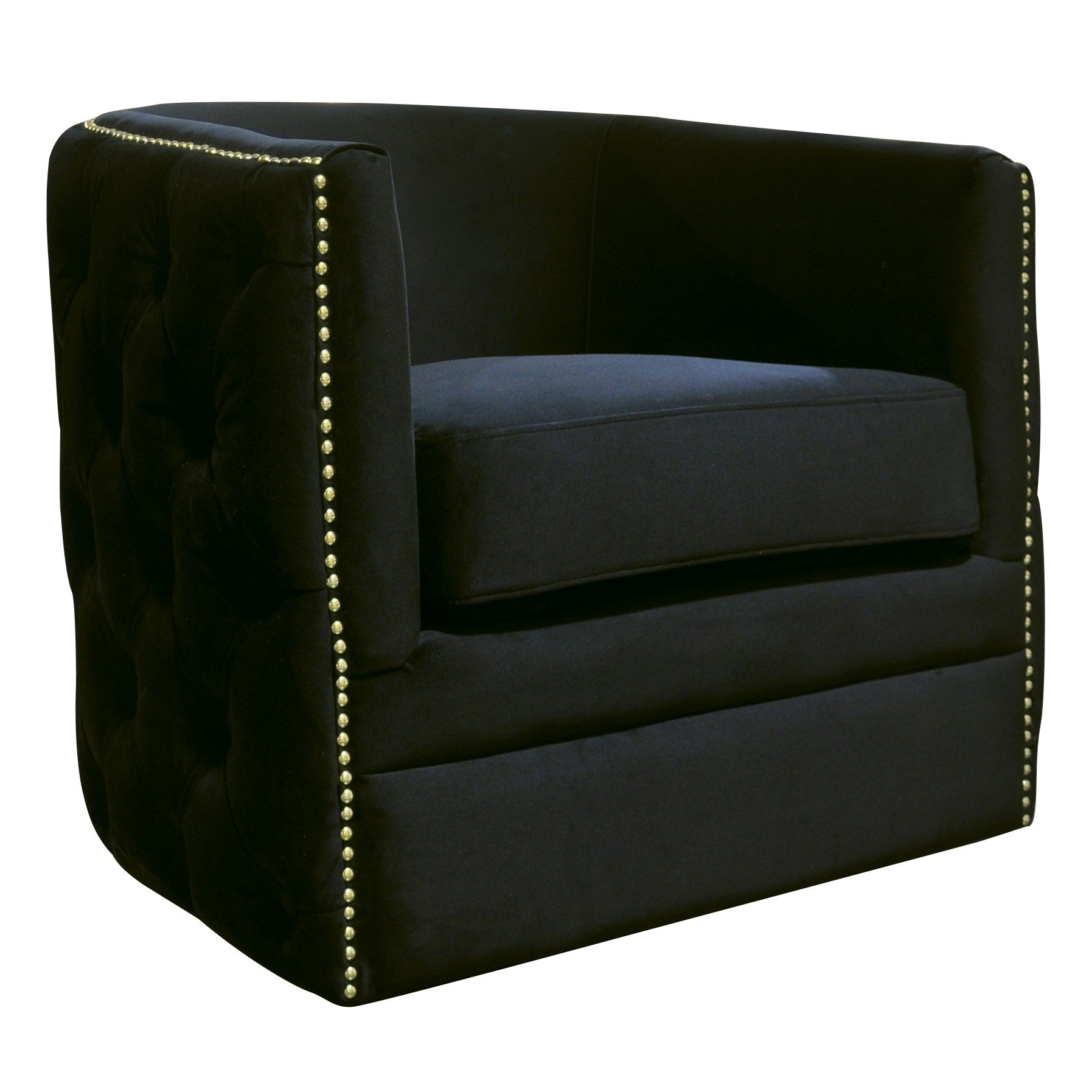 Creed Swivel Chair Black Velvet - Main Image