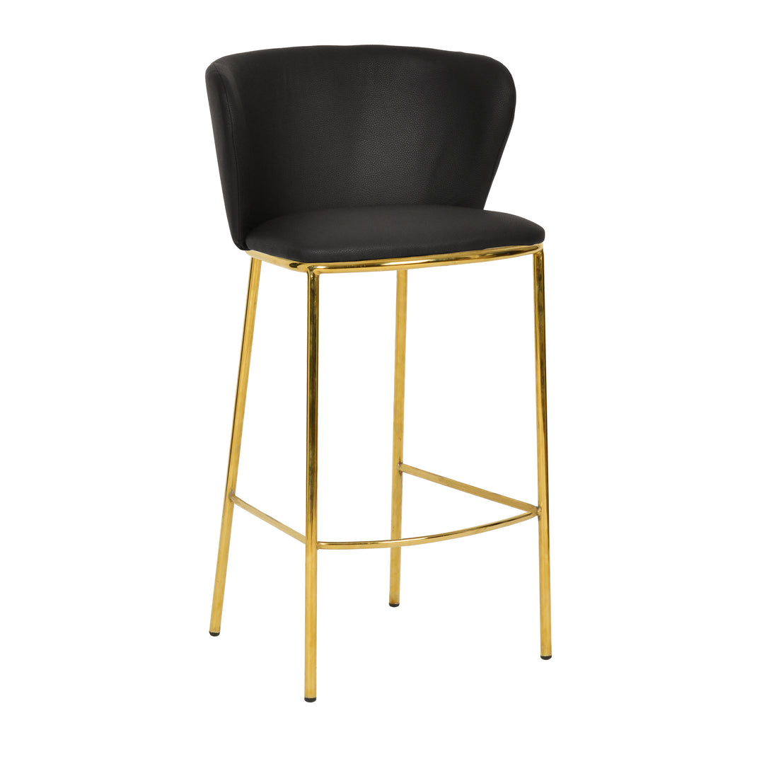 Abby Bar Stool Black Leather Look - Future Classics Furniture