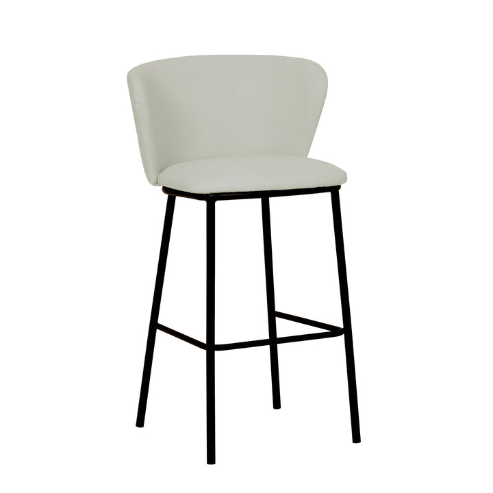 Zampatti Bar Stool Beige Leather Look - Future Classics Furniture