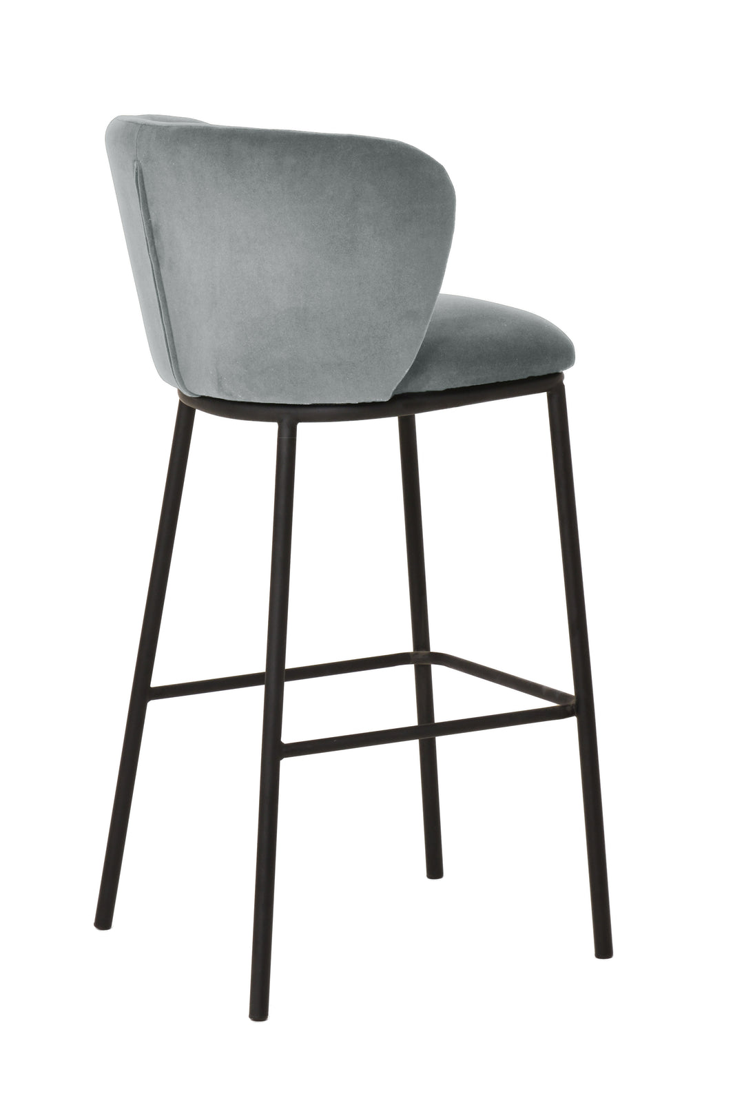 Zampatti Bar Stool Grey Velvet - Future Classics Furniture