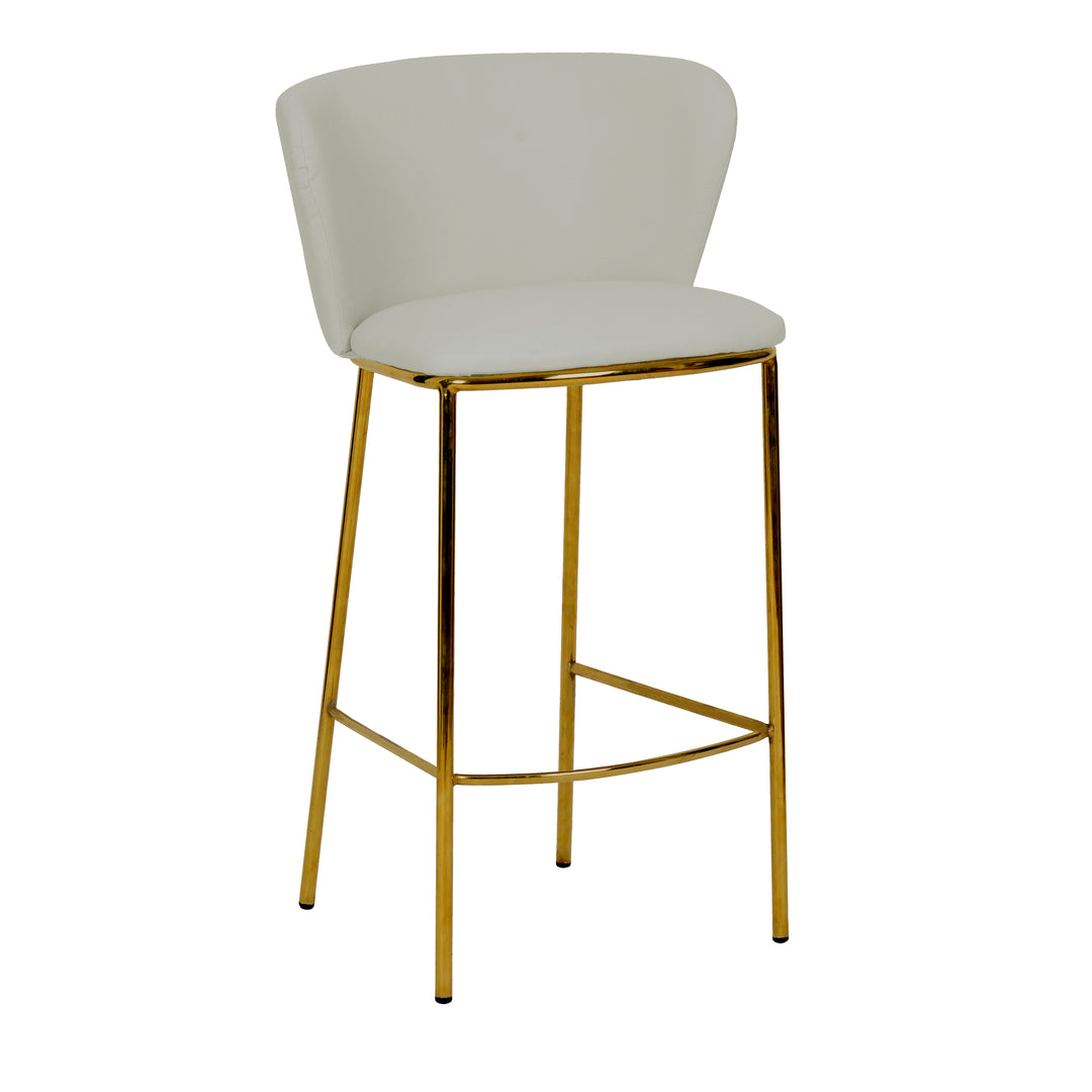 Abby Bar Stool Beige Leather Look - Future Classics Furniture