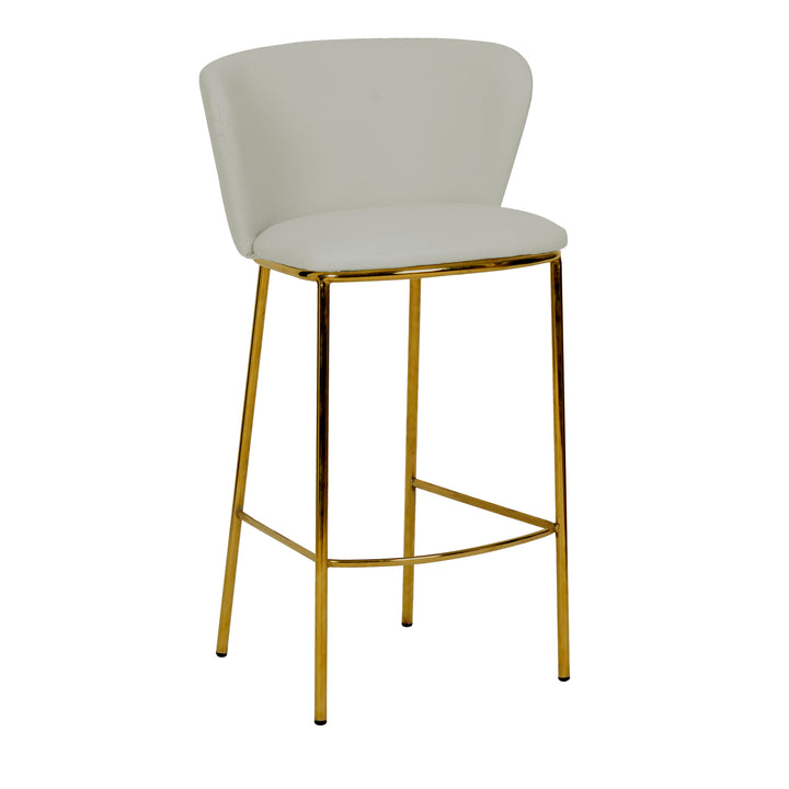 Abby Bar Stool Beige Leather Look - Future Classics Furniture