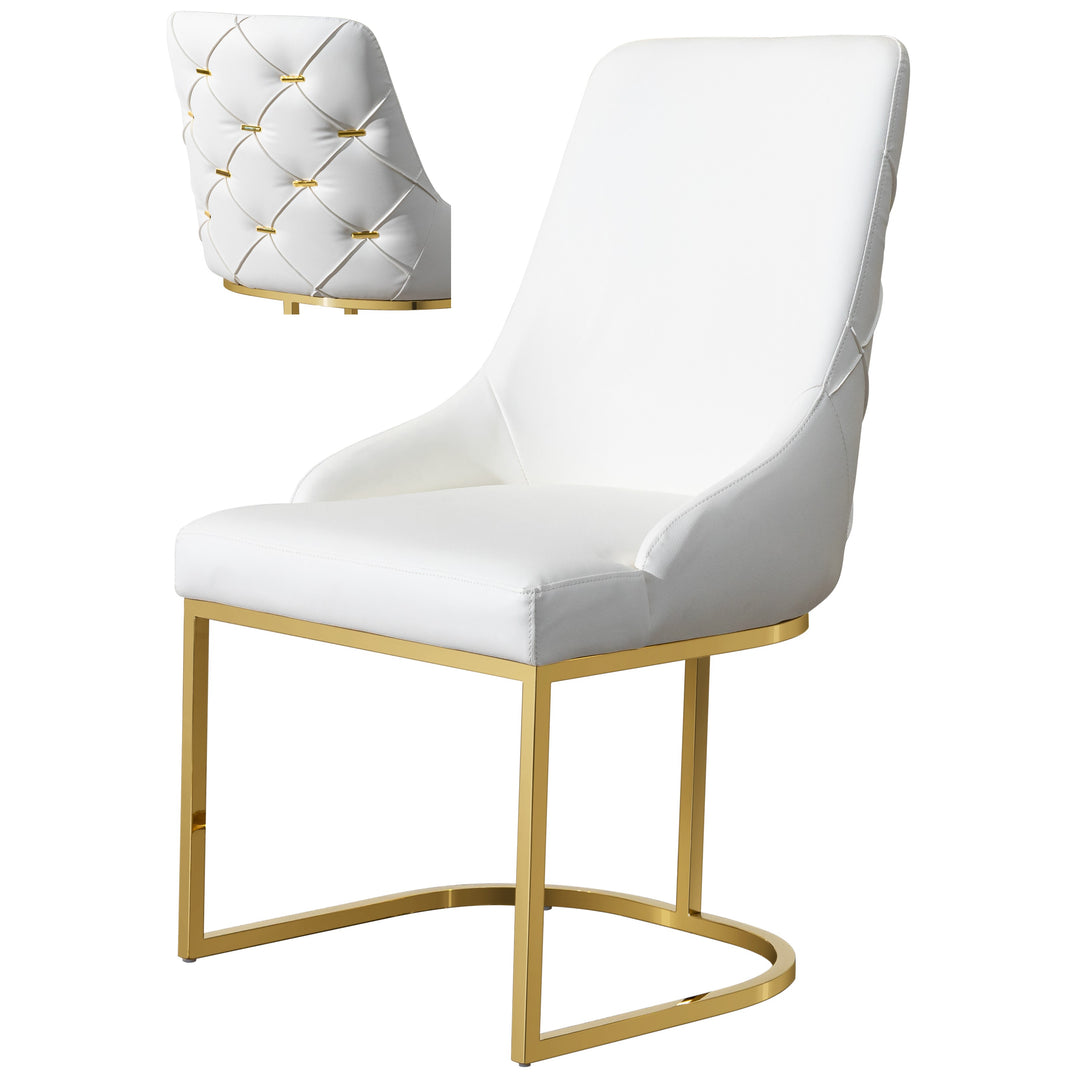 Fontaine Dining Chair White Leather Look - Future Classics Furniture