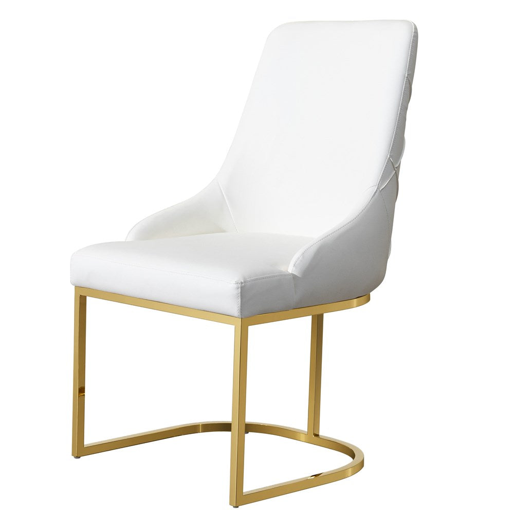 Fontaine Dining Chair White Leather Look - Future Classics Furniture