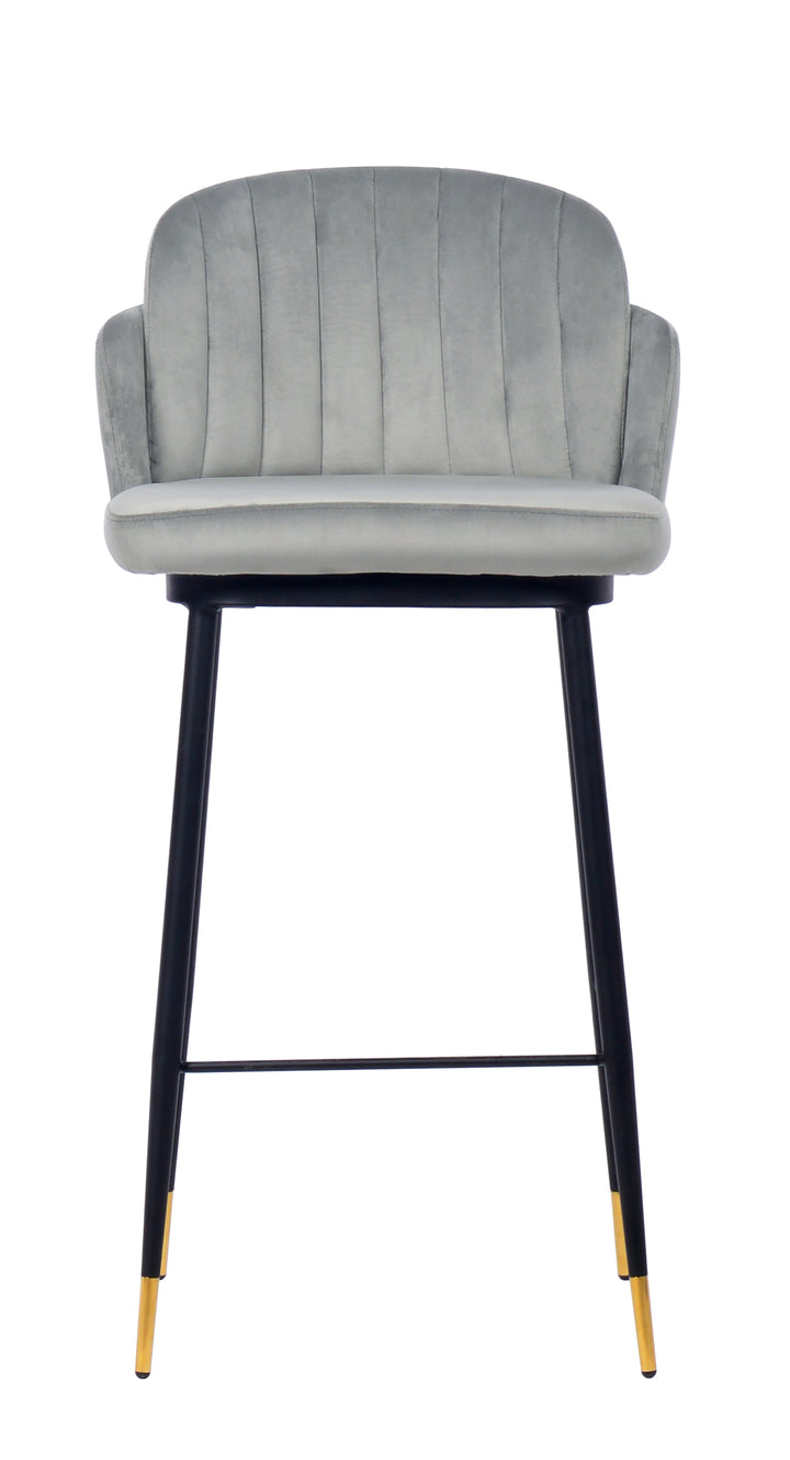 Talulah Bar Stool Grey Velvet - Future Classics Furniture