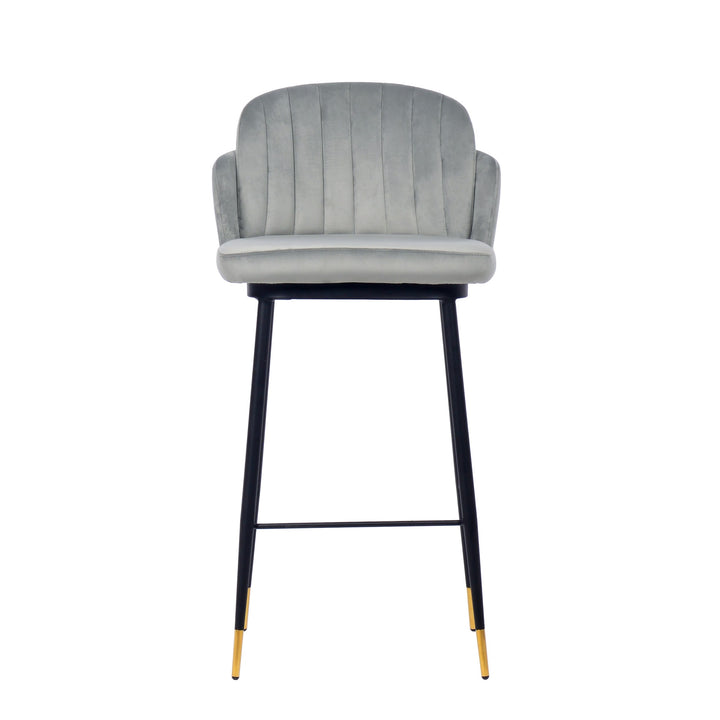 Talulah Bar Stool Grey Velvet - Future Classics Furniture