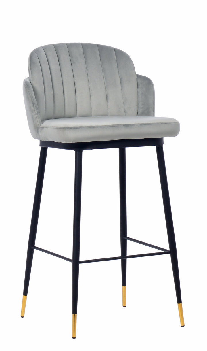 Talulah Bar Stool Grey Velvet - Future Classics Furniture