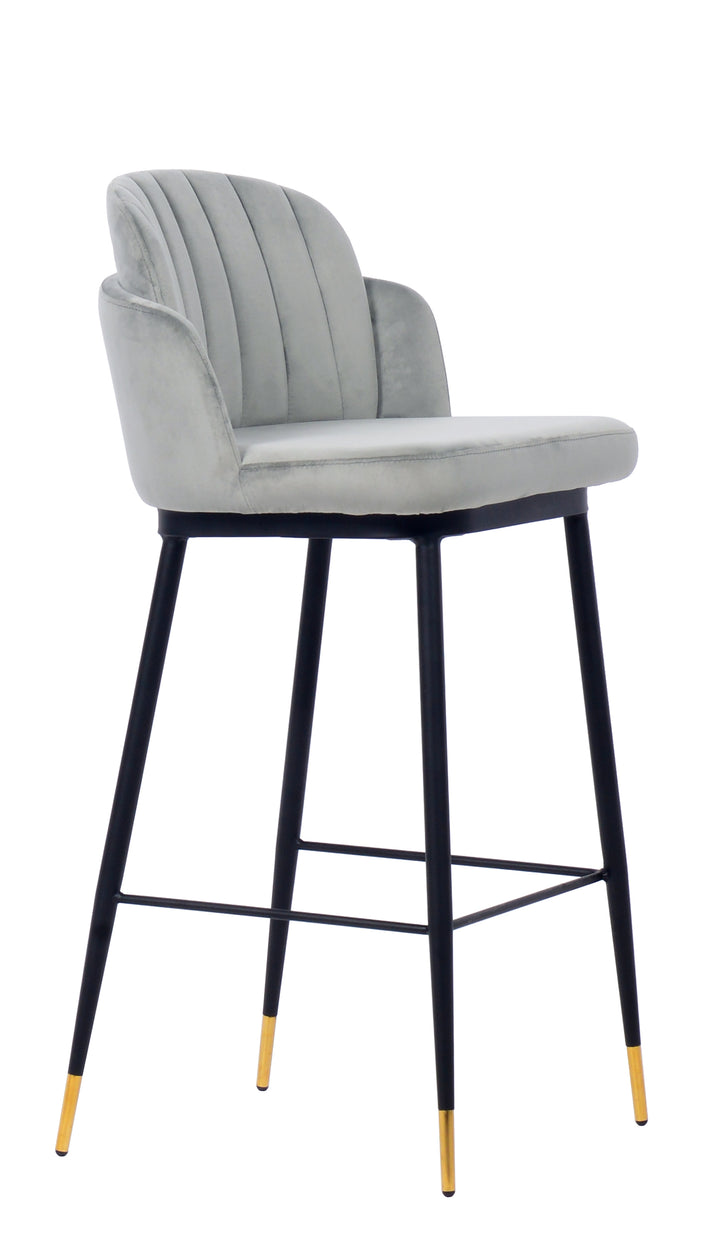 Talulah Bar Stool Grey Velvet - Future Classics Furniture