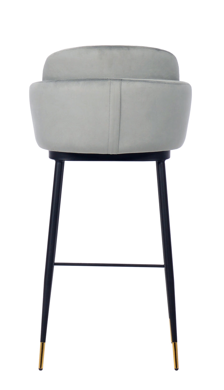 Talulah Bar Stool Grey Velvet - Future Classics Furniture