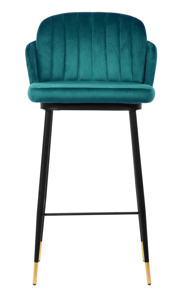 Talulah Bar Stool Green Velvet - Future Classics Furniture