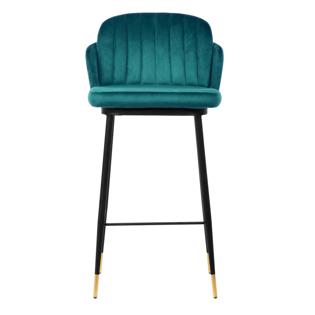 Talulah Bar Stool Green Velvet - Future Classics Furniture