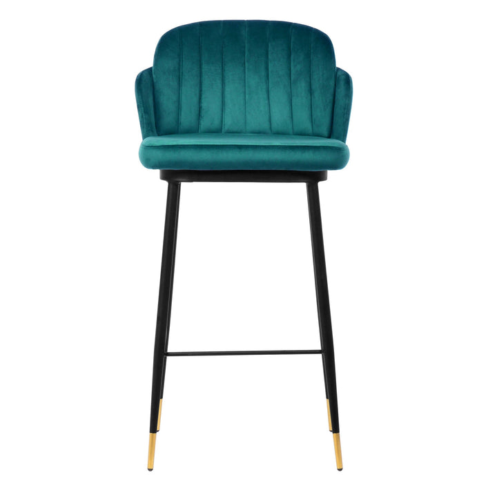 Talulah Bar Stool Green Velvet - Future Classics Furniture