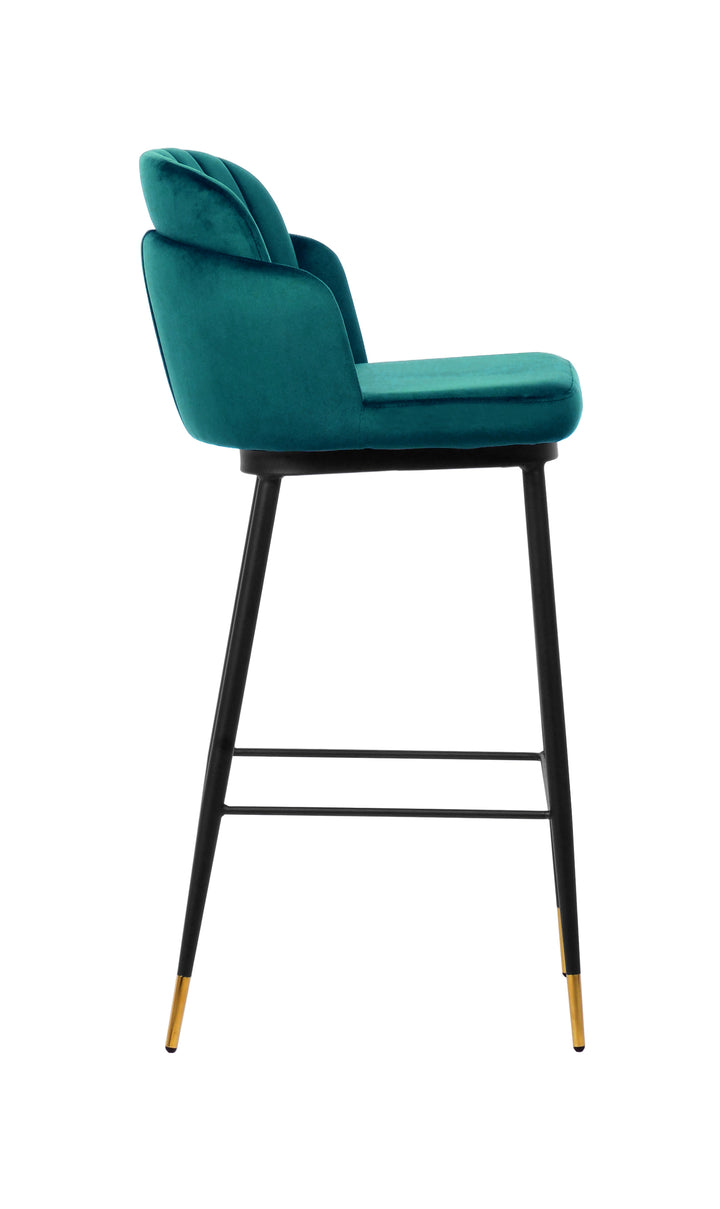 Talulah Bar Stool Green Velvet - Future Classics Furniture