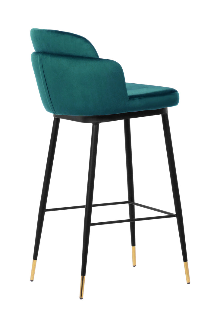 Talulah Bar Stool Green Velvet - Future Classics Furniture