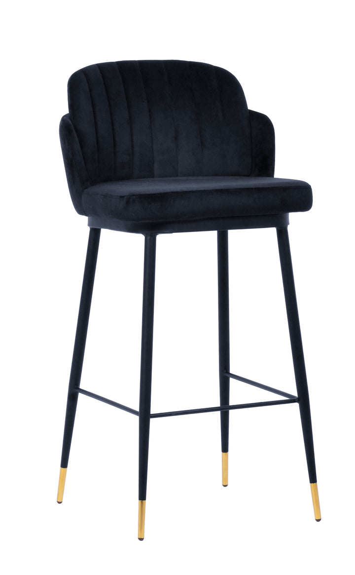 Talulah Bar Stool Black Velvet - Future Classics Furniture