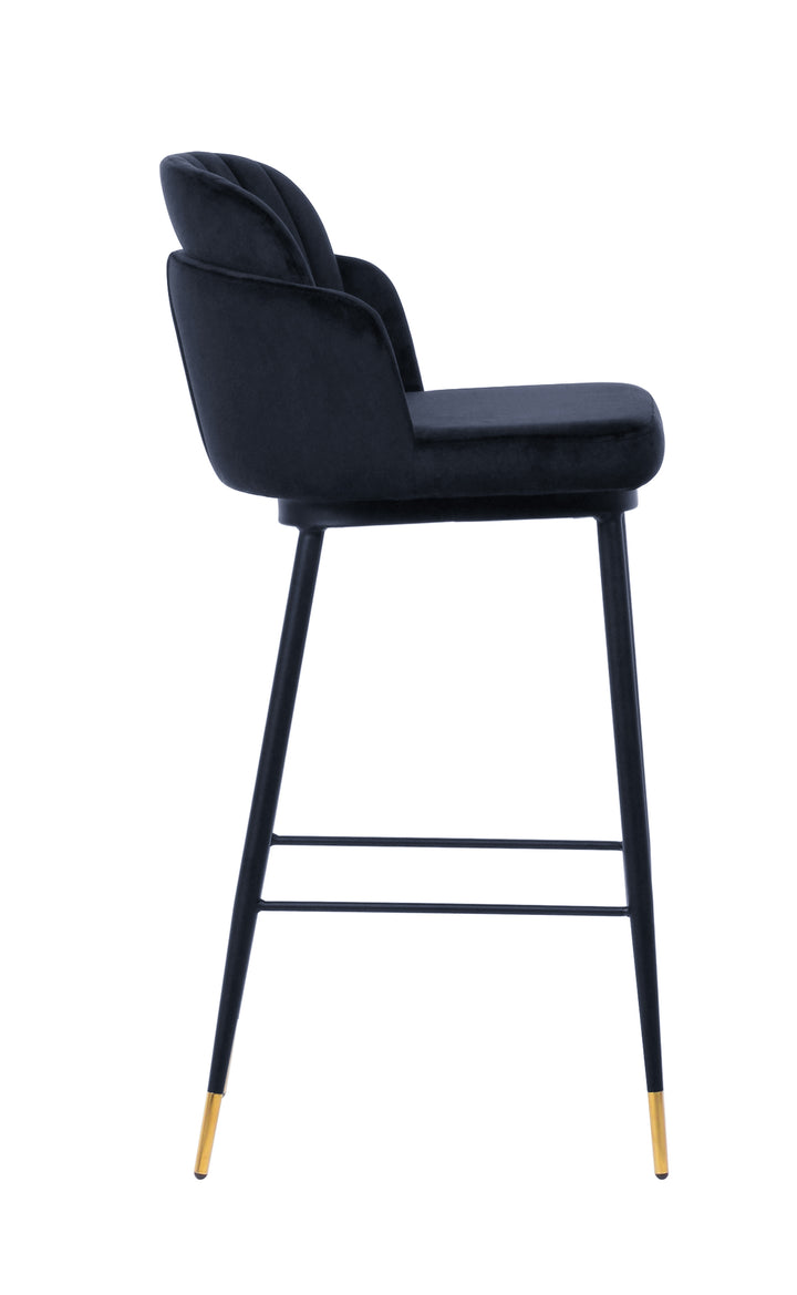 Talulah Bar Stool Black Velvet - Future Classics Furniture