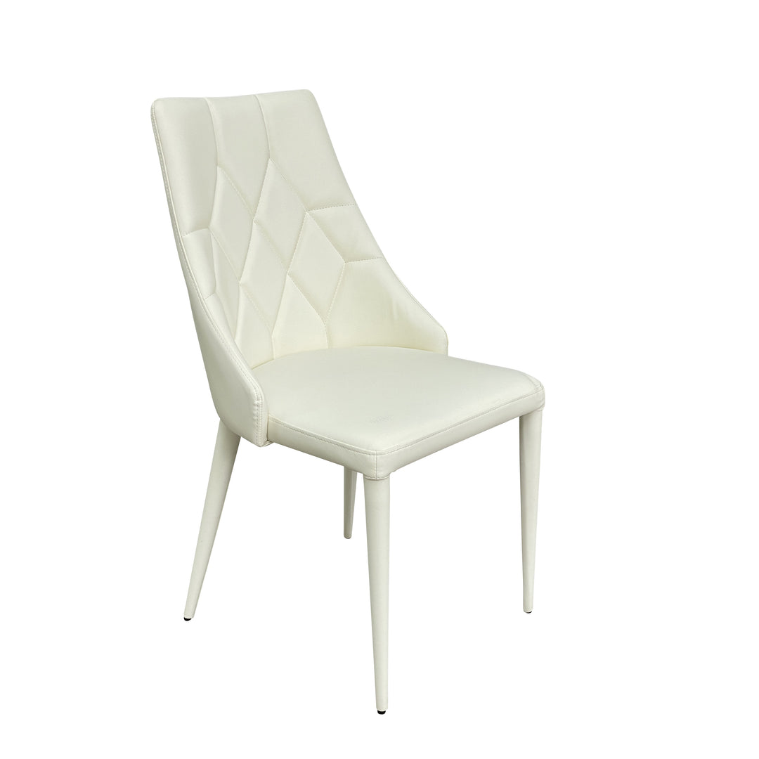 Bergamo Dining Chair Cream Leather Look - Future Classics Furniture
