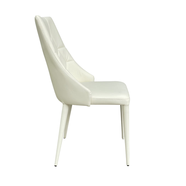 Bergamo Dining Chair Cream Leather Look - Future Classics Furniture