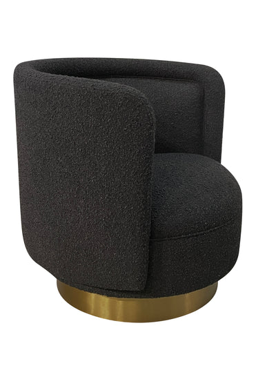 Bismarque Swivel Chair Boucle Black - Future Classics Furniture