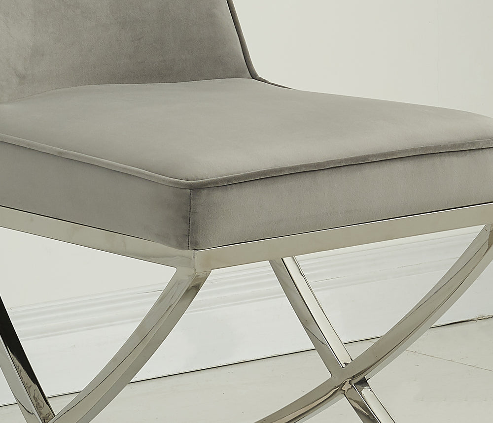Versailles Chair Grey Silver Legs - Future Classics Furniture
