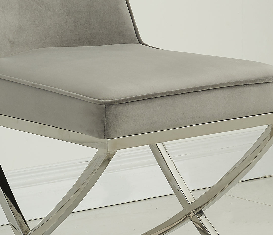 Versailles Chair Grey Silver Legs - Future Classics Furniture