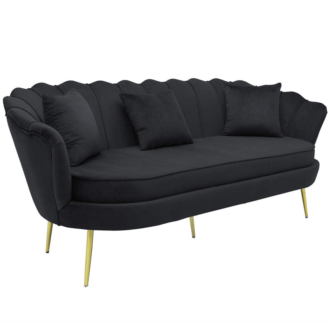 Murcia 2 Seater Black Velvet - Future Classics Furniture