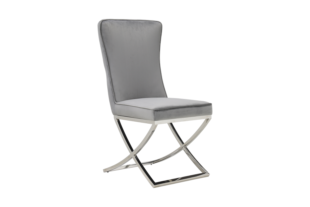 Versailles Chair Grey Silver Legs - Future Classics Furniture