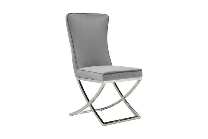Versailles Chair Grey Silver Legs - Future Classics Furniture