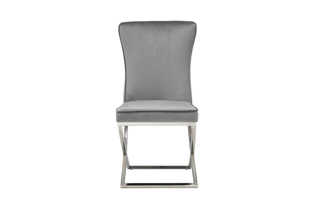 Versailles Chair Grey Silver Legs - Future Classics Furniture