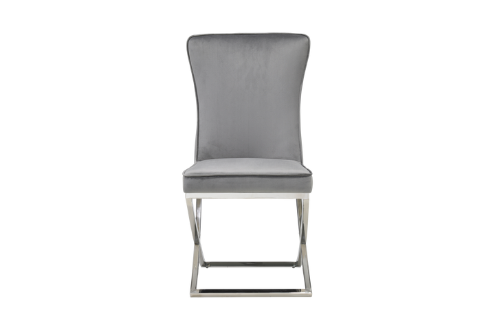Versailles Chair Grey Silver Legs - Future Classics Furniture