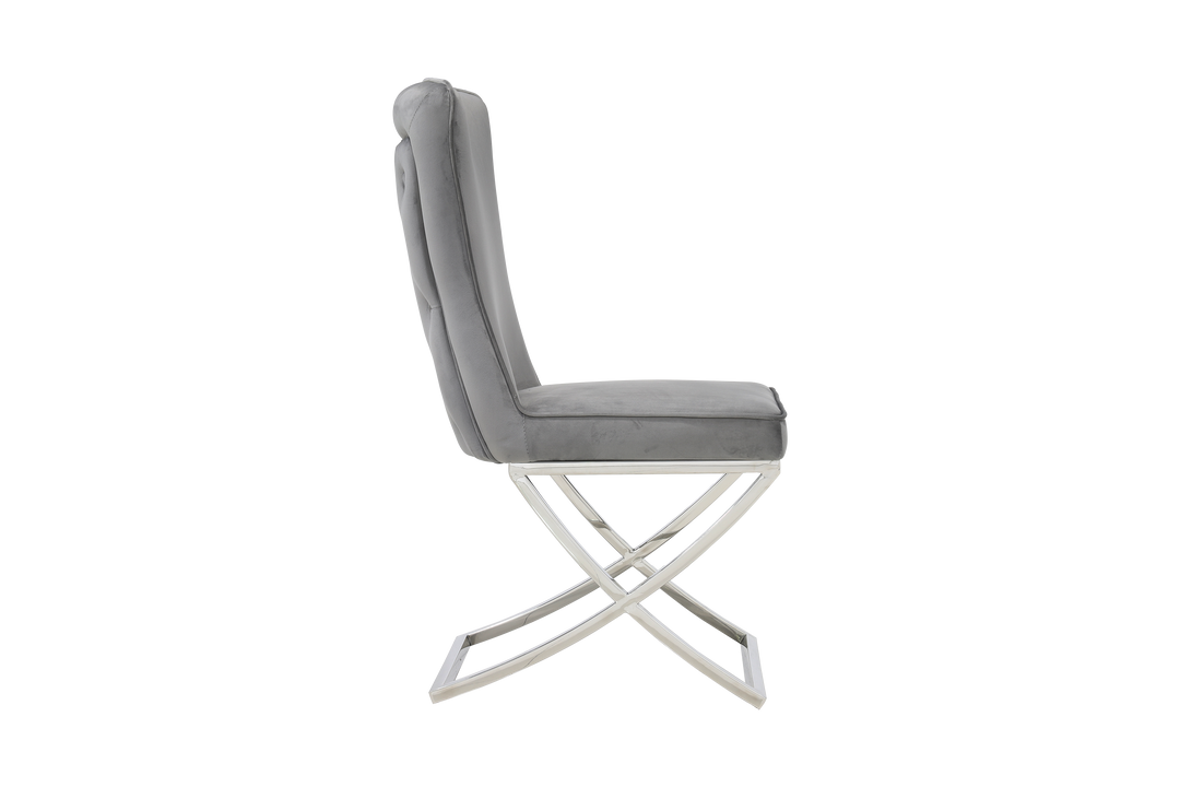 Versailles Chair Grey Silver Legs - Future Classics Furniture
