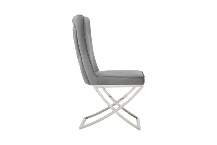 Versailles Chair Grey Silver Legs - Future Classics Furniture