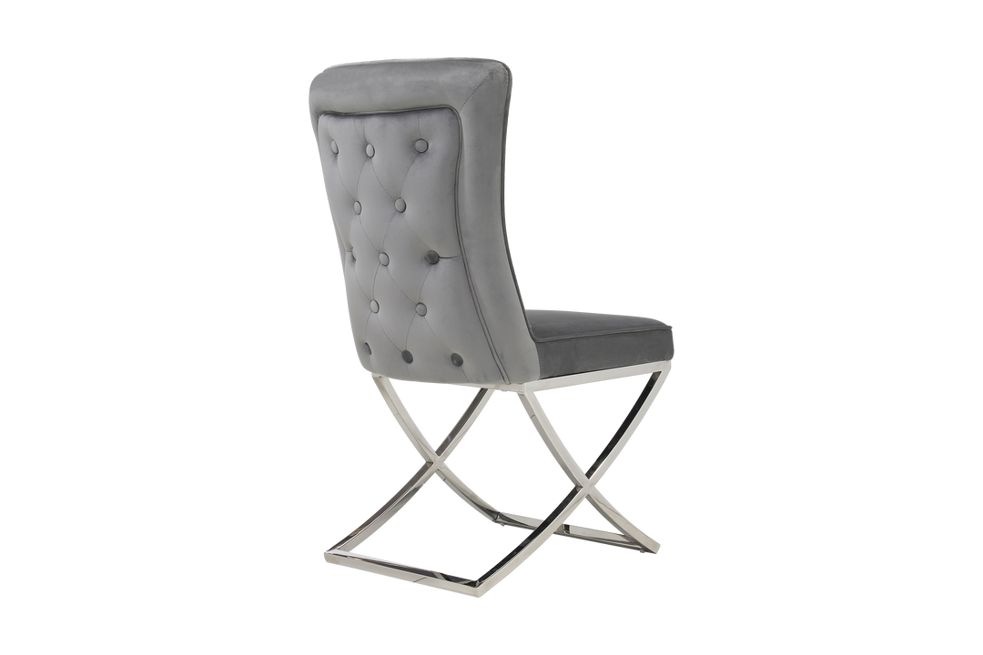 Versailles Chair Grey Silver Legs - Future Classics Furniture