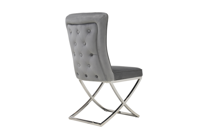 Versailles Chair Grey Silver Legs - Future Classics Furniture