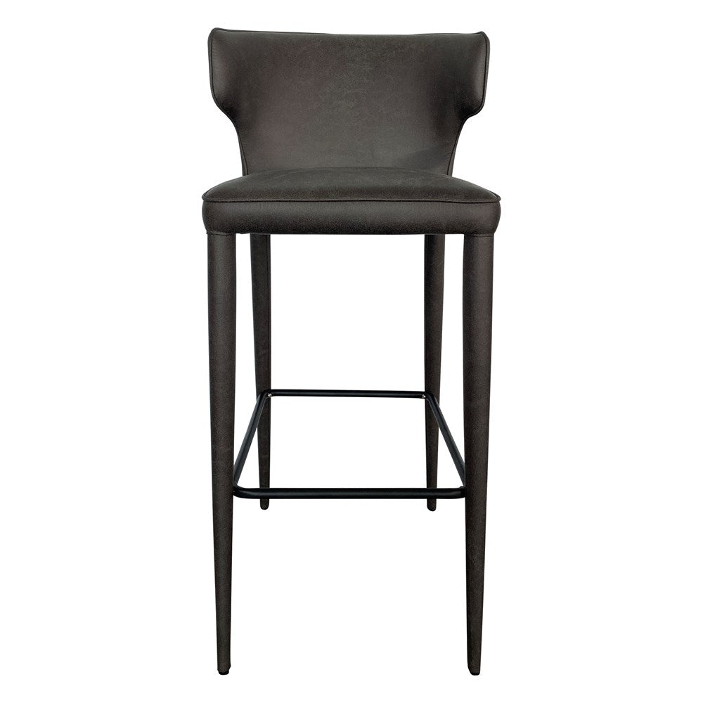 Portofino Bar Stool Mottled Grey Leather Look - Future Classics Furniture