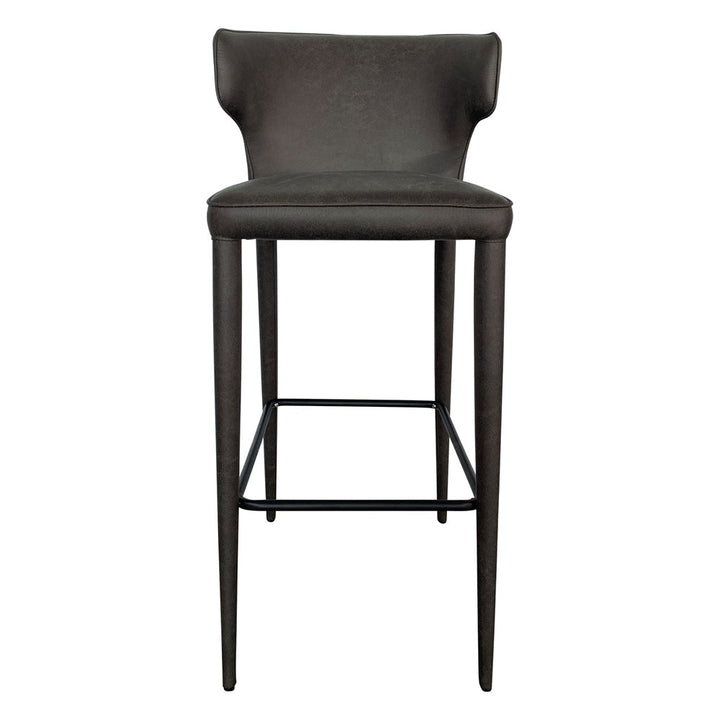 Portofino Bar Stool Mottled Grey Leather Look - Future Classics Furniture