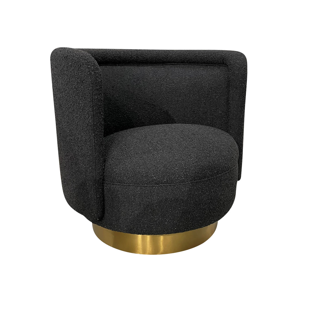Bismarque Swivel Chair Boucle Black - Future Classics Furniture