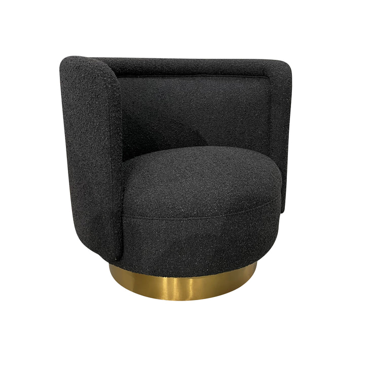 Bismarque Swivel Chair Boucle Black - Future Classics Furniture