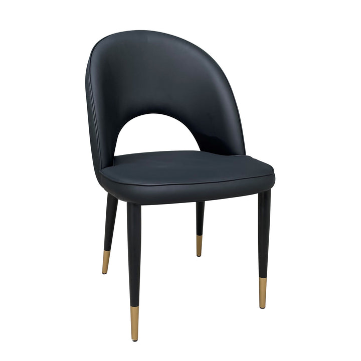 Bourdain Dining Chair Black Leather Look - Future Classics Furniture