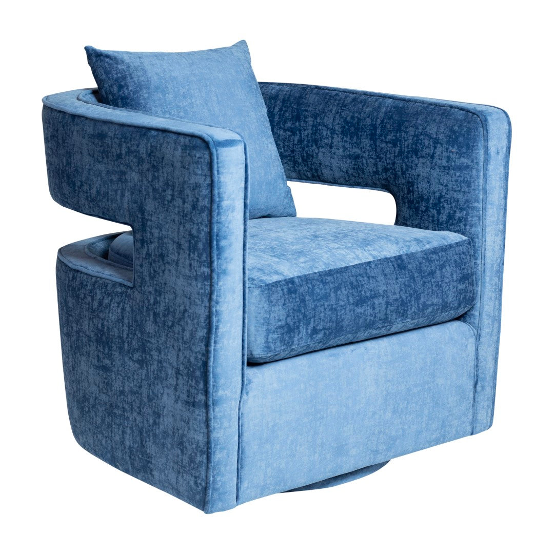 Rhonda Swivel Chair Crushed Blue - Future Classics Furniture