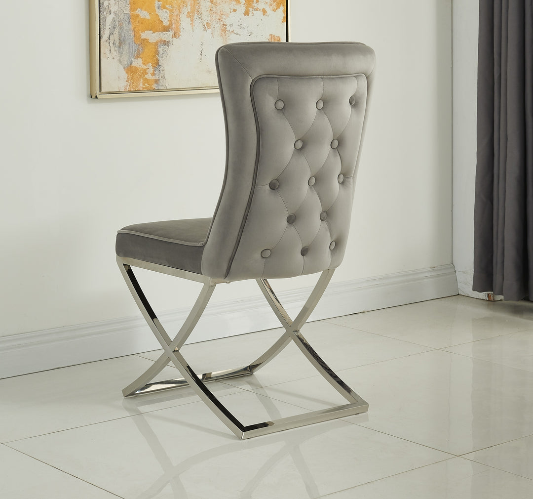 Versailles Chair Grey Silver Legs - Future Classics Furniture