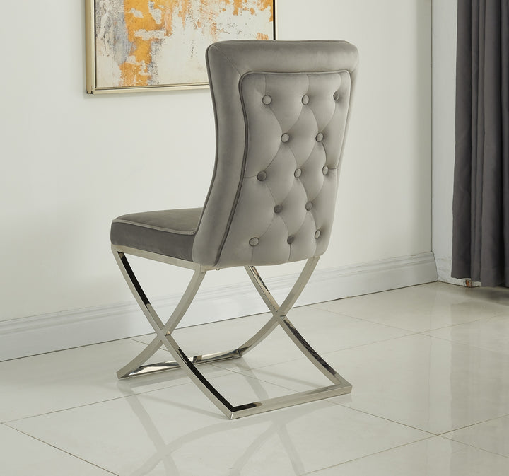 Versailles Chair Grey Silver Legs - Future Classics Furniture