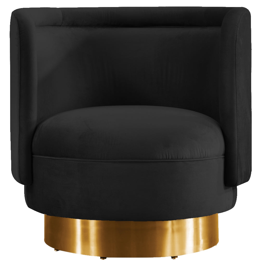 Bismarque Swivel Chair Black Velvet - Future Classics Furniture